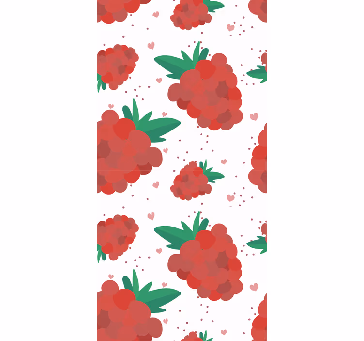Tapete schlafzimmer beeren aquarell mit fleckenmuster - TenStickers