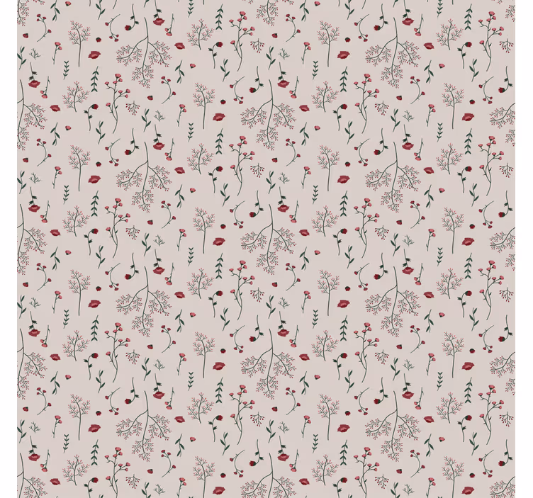 Tapete muster minimalistisches rotes blumenmuster - TenStickers
