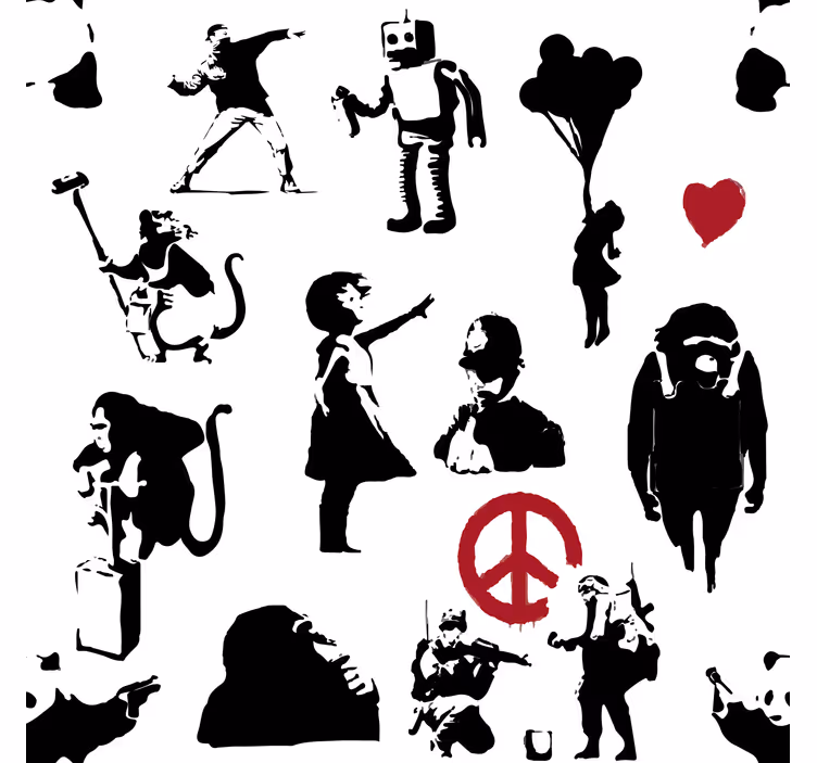 Tapete schlafzimmer mit verspielten charaktermustern - TenStickers