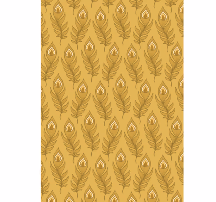 Tapete tiere mit blauer blumenvogel und zwei goldenen blumen - TenStickers
