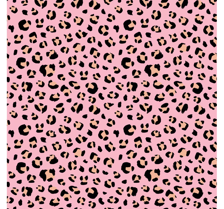 Tapete tiere im schwarz-pinken aquarell-leopardenmuster - TenStickers