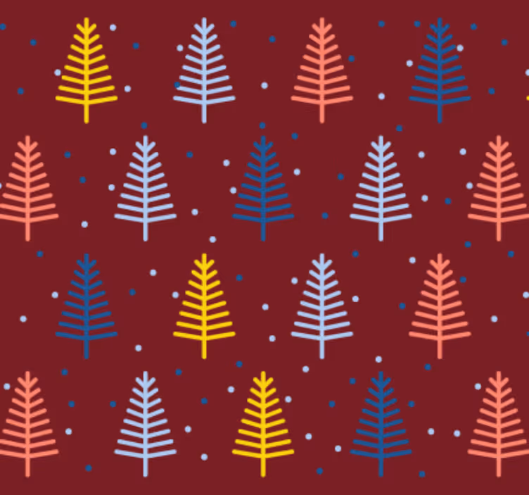 Tapete weihnachten mit rotem baum-muster - TenStickers