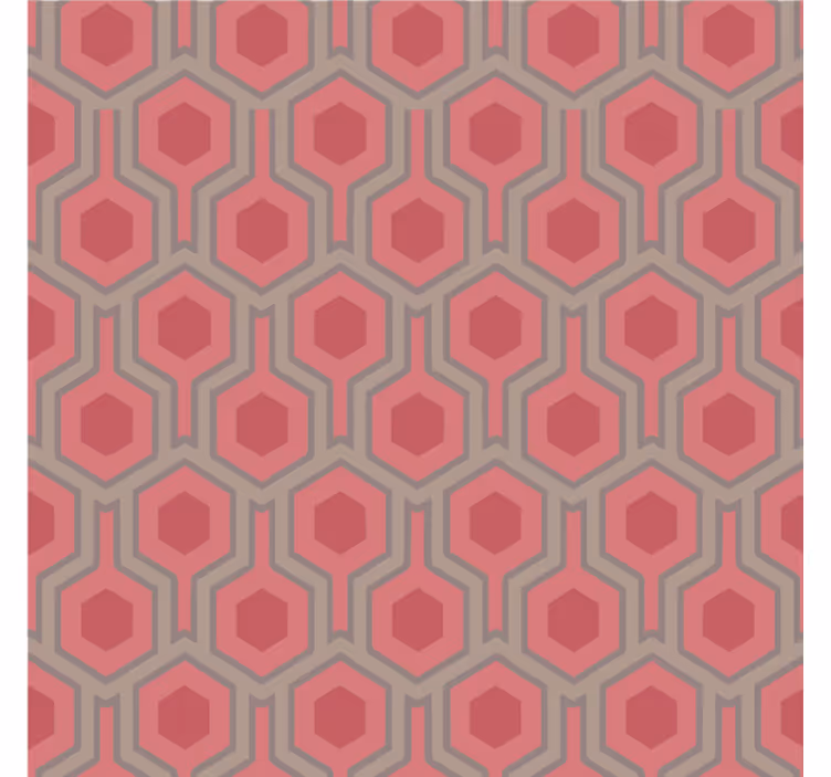 Büro tapete 70er jahre pinke hexagone - TenStickers