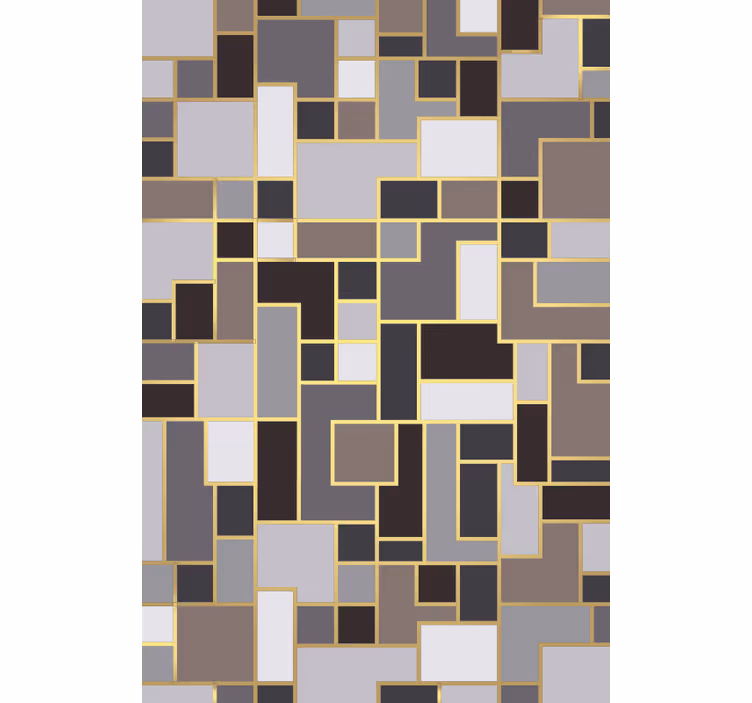 Tapete flur mosaik aus grauen rechtecken - TenStickers