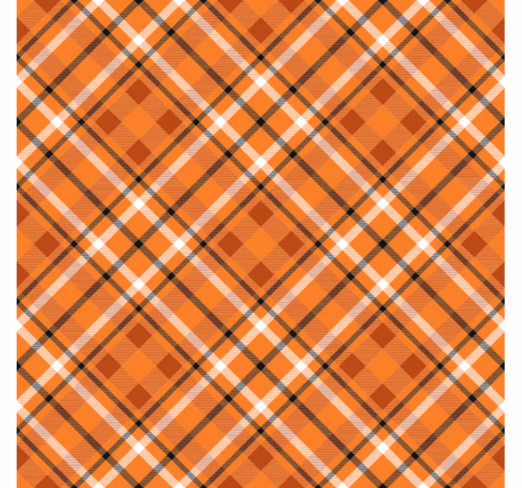 Tapete flur orange gemusterte quadrate mit braunen linien - TenStickers