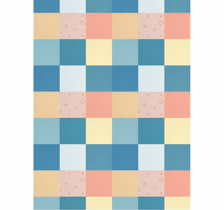 Tapete flur buntes retro patchwork muster - TenStickers