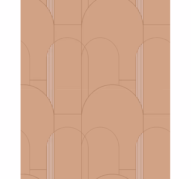Tapete esszimmer terracotta geometrisches kreis muster - TenStickers