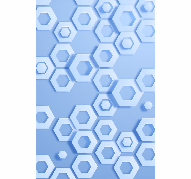 Tapete geometrisch mit hexagonalem blauen muster - TenStickers