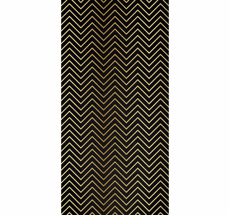 Geometrische tapete mit goldenem chevron-motiv - TenStickers