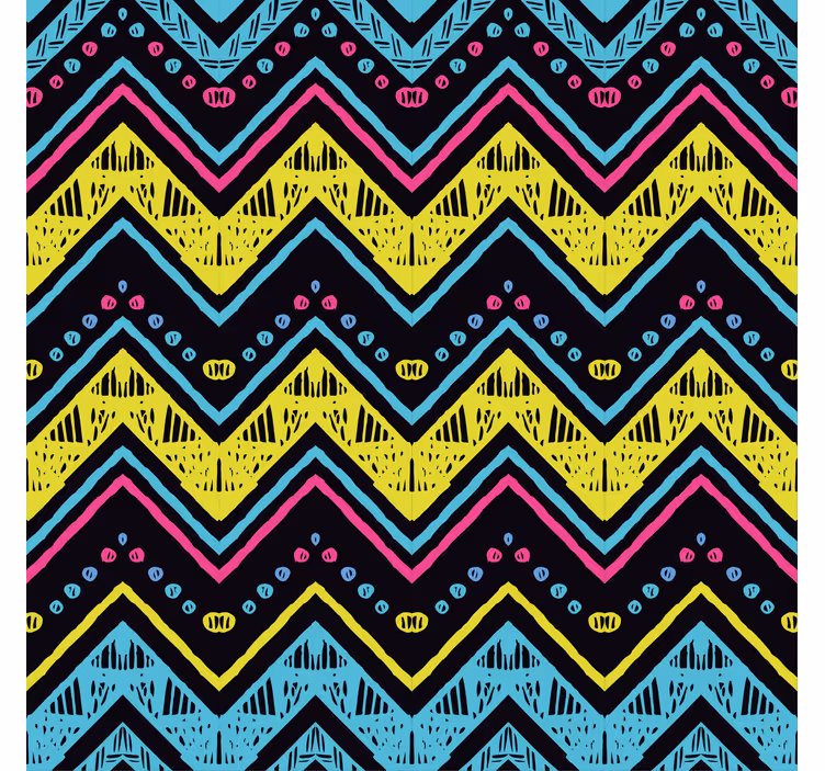 Tapete geometrisch mit lebhaftem zickzackmuster - TenStickers