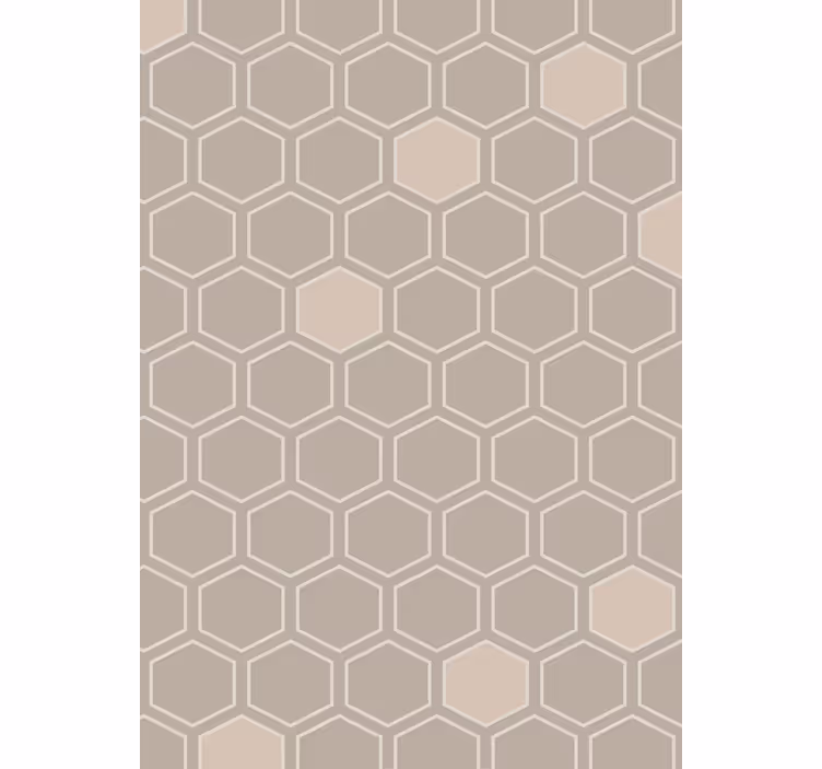 Geometrische tapete hexagon beige muster - TenStickers