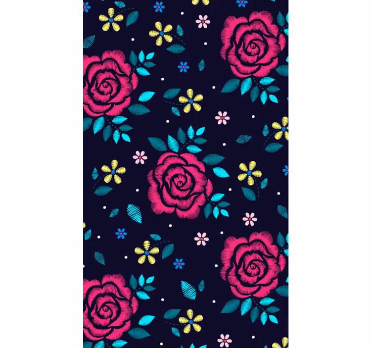 Fototapete wald mit dunklen rosen - TenStickers