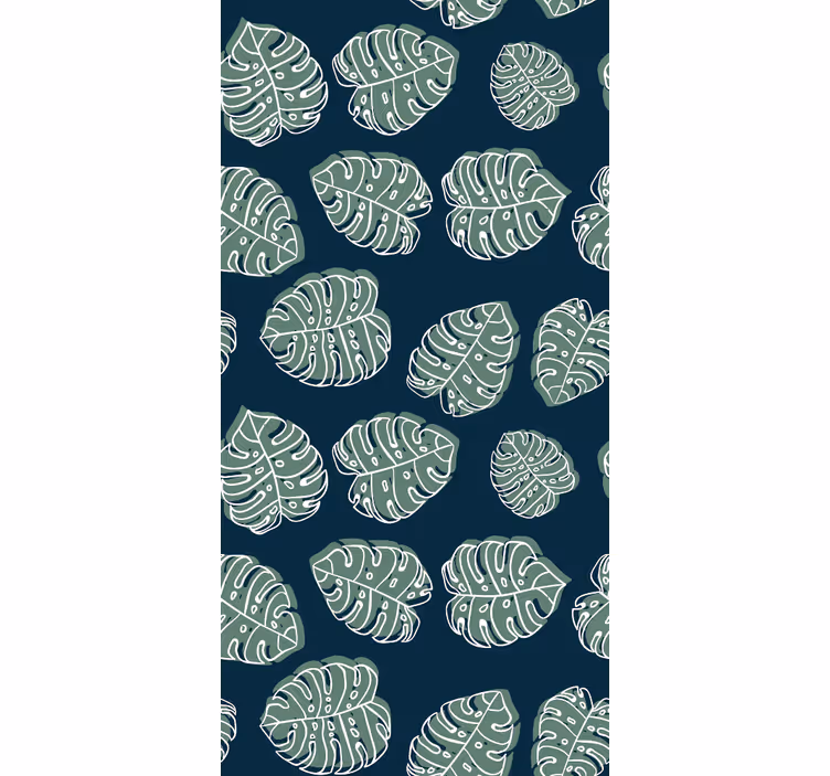 Fototapete wald mit grüner und blauer monstera - TenStickers