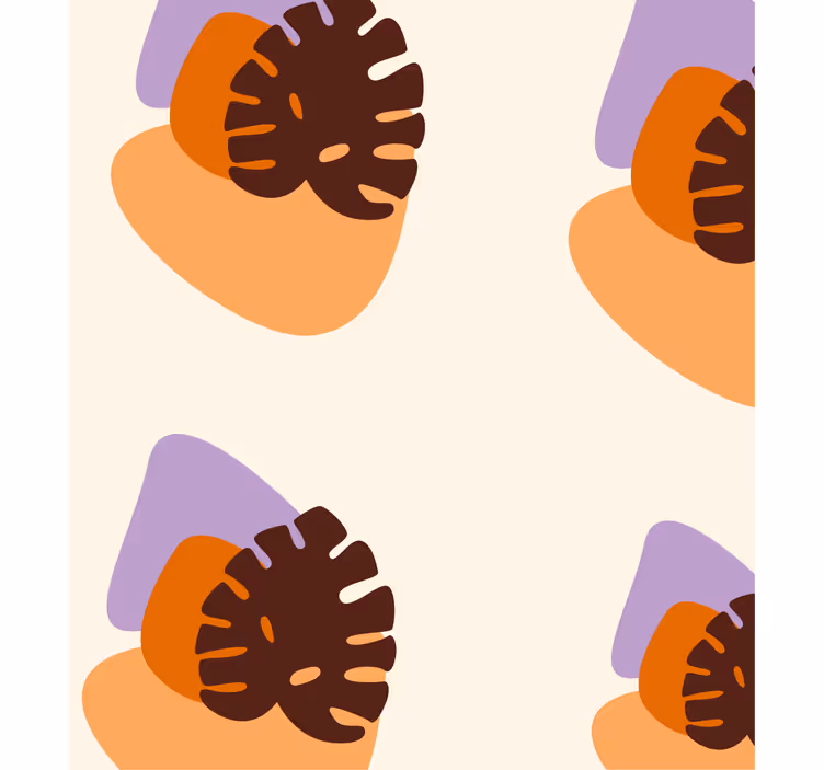 Fototapete wald mit bunten blattformen - TenStickers