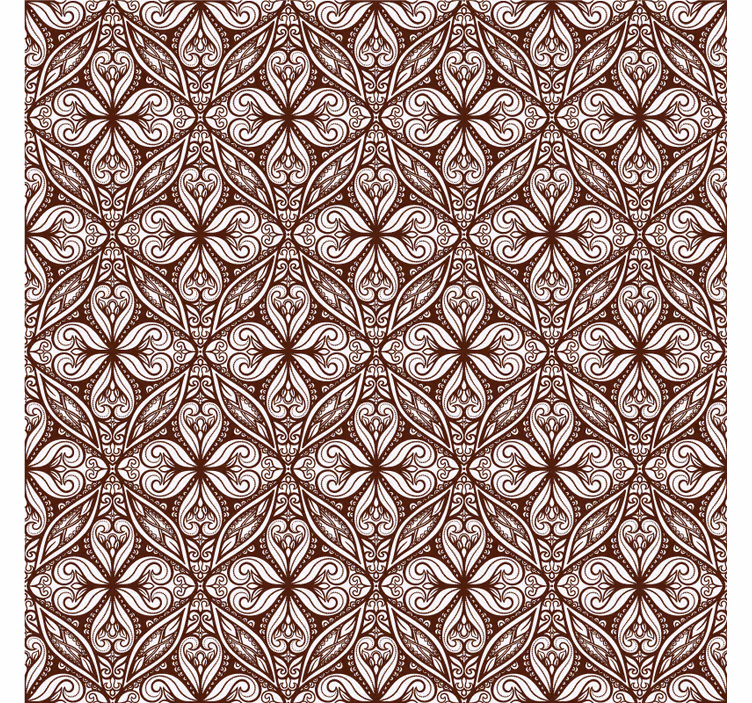 Vintage tapete braunes blumenmuster - TenStickers