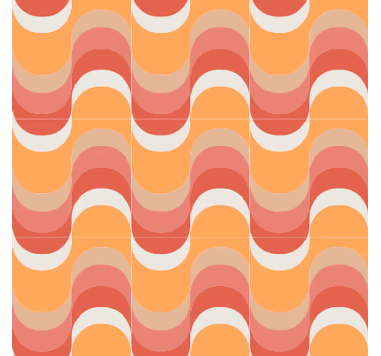 Vintage tapete mit lebhaftem wellenmuster - TenStickers