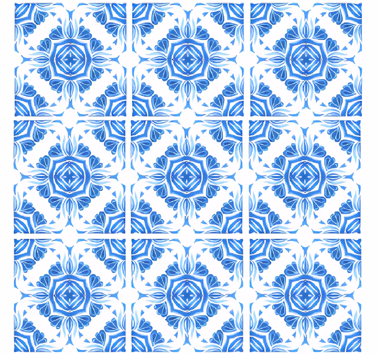 Steintapete klassisches blau muster - TenStickers