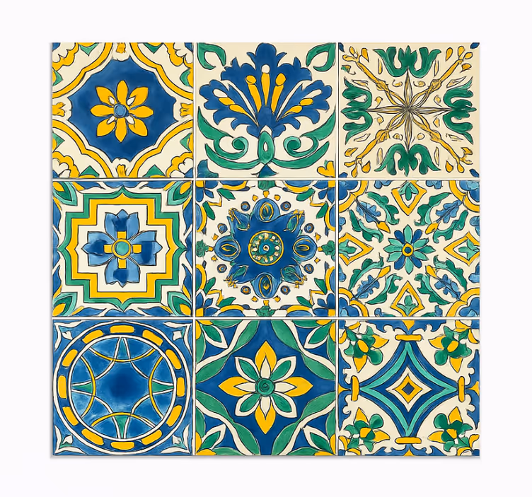 Tapete fliesenoptik mediterrane fliesen - TenStickers