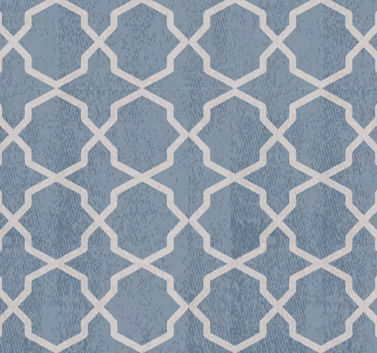 Tapete fliesenoptik geometrisches blau muster - TenStickers