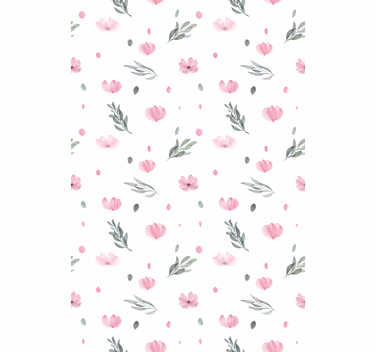 Tapete kinderzimmer pinke minimalistische blümchen - TenStickers
