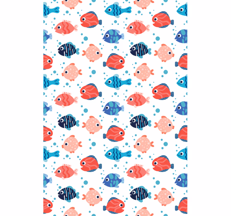 Tapete kinderzimmer mit rosa und blauen fischen - TenStickers