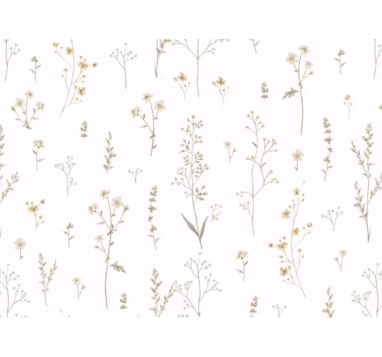 Wohnzimmer tapete minimalistische wiesenblumen - TenStickers