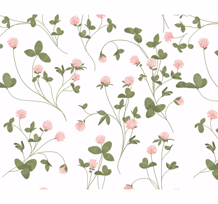 Wohnzimmer tapete zarte rosa klee - TenStickers