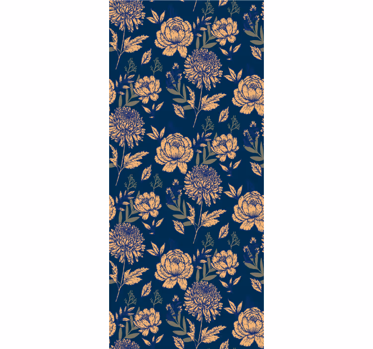 Tapete flur elegantes muster in marineblau - TenStickers
