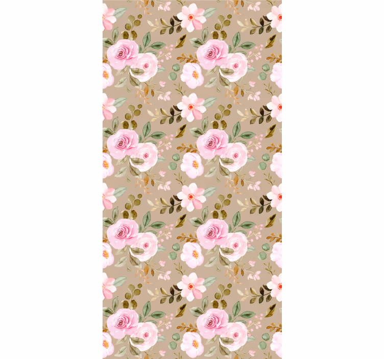 Tapete flur mit pinken blumenmustern - TenStickers