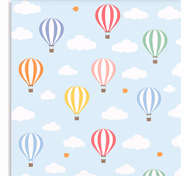 Tapete skandinavisch ballonfahrt in pastellfarben - TenStickers