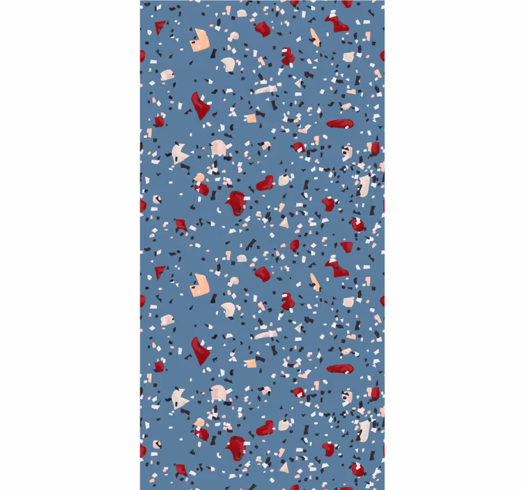Tapete muster blaue geometrische terrazzo - TenStickers