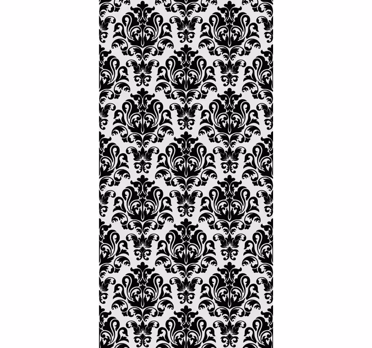 Tapete klassisch mit schwarz-weißem blumenmuster - TenStickers