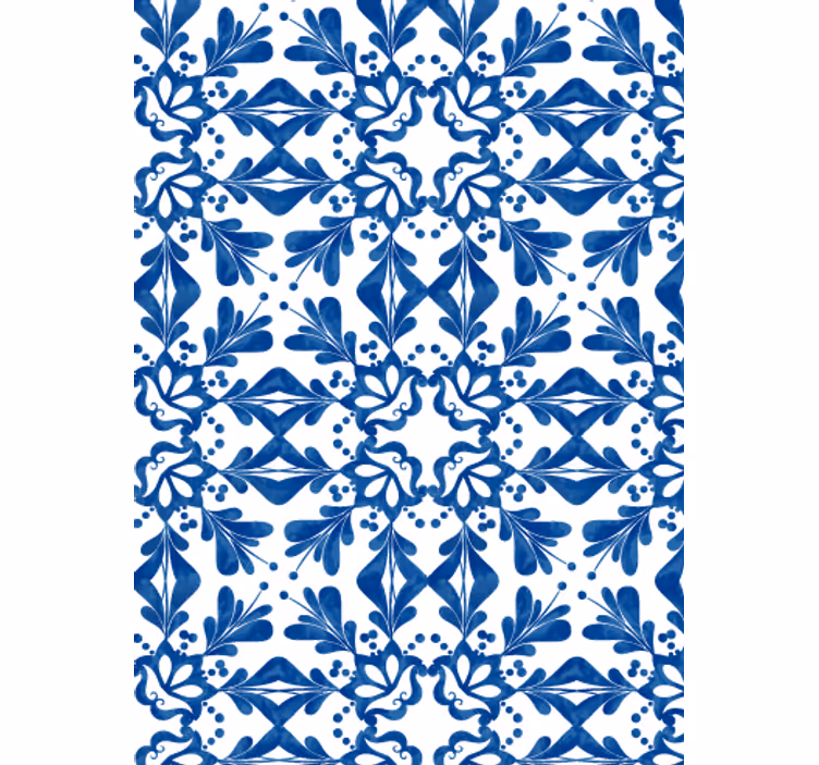 Wohnzimmer tapete blaues vintage muster fliese - TenStickers
