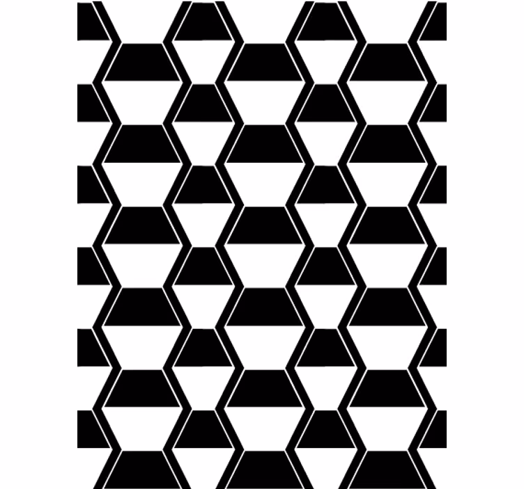 Wohnzimmer tapete im kosmopolitischen schwarz-weiß-hexagon - TenStickers