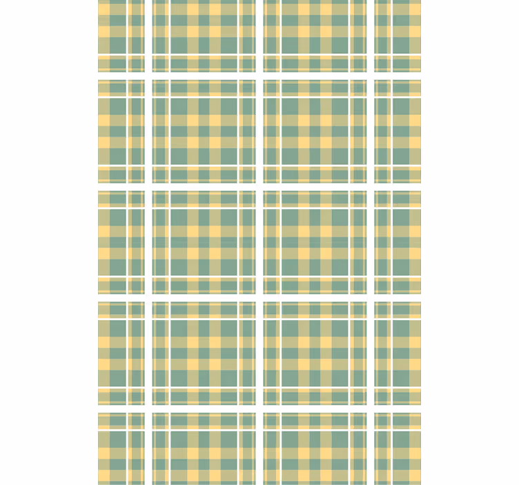 Wohnzimmer tapete im karierten textil-muster - TenStickers