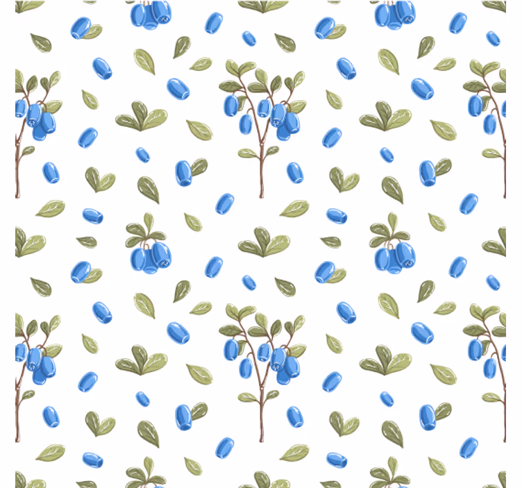 Wohnzimmer tapete botanisches blau muster - TenStickers