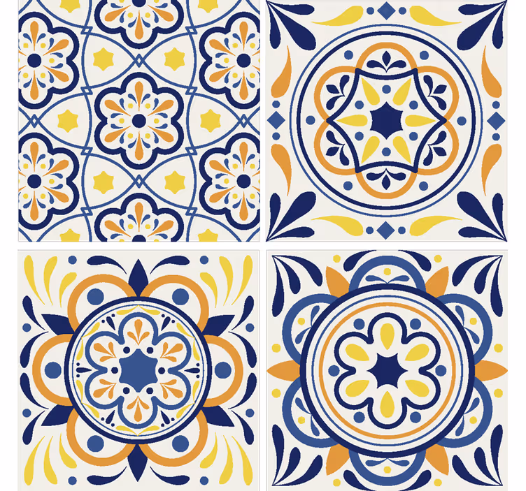 Tapete fliesenoptik im portugiesischen stil - TenStickers
