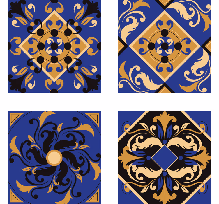 Tapete fliesenoptik mit ornamentalen fliesen - TenStickers