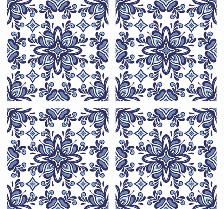 Tapete fliesenoptik im blauen marokkanischen stil - TenStickers