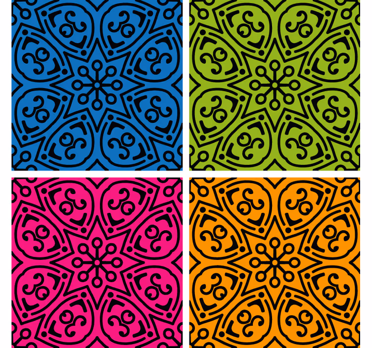 Tapete fliesenoptik mit mandala-mustern - TenStickers