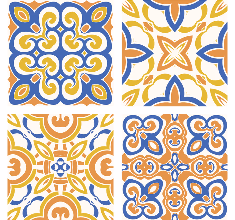 Tapete fliesenoptik sicilianische fliesen - TenStickers