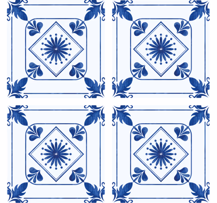 Tapete fliesenoptik aufwändige blumenarrangements - TenStickers
