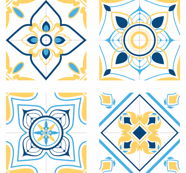 Tapete fliesenoptik mit geometrischen mustern - TenStickers