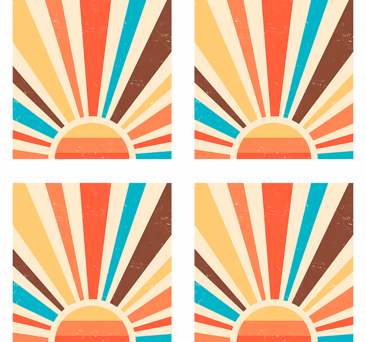 Vintage tapete abstract vintage sonnenuntergang - TenStickers