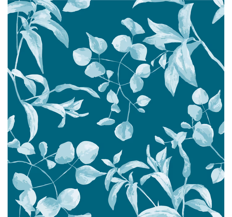 Blumentapete im blauen aquarelldesign - TenStickers