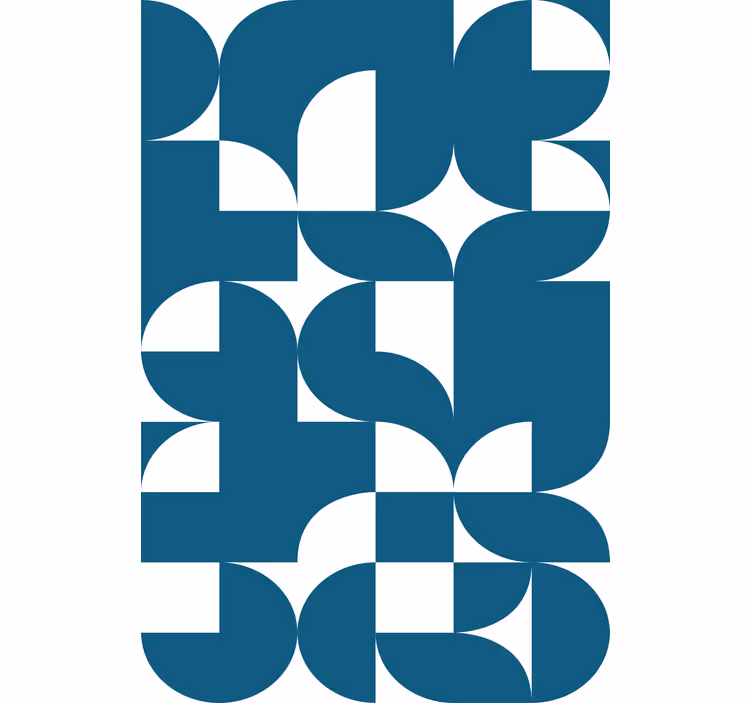Tapete geometrisch blauer kreis kunstmuster - TenStickers