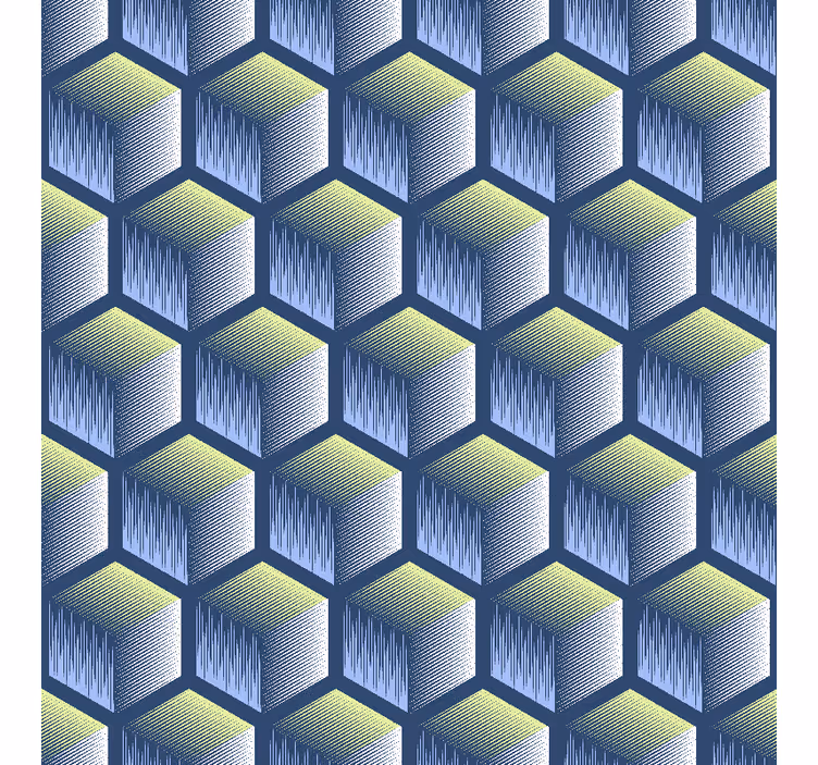Tapete geometrisch im hexagonalen würfelmuster - TenStickers