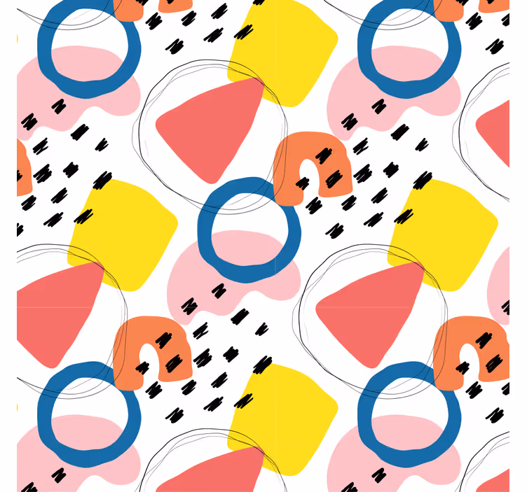 Vintage tapete mit geometrischem muster in kunstmalerei - TenStickers