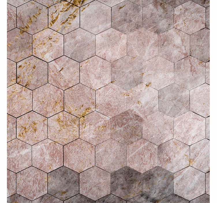 Vintage tapete mit hexagonalem ombre-muster - TenStickers