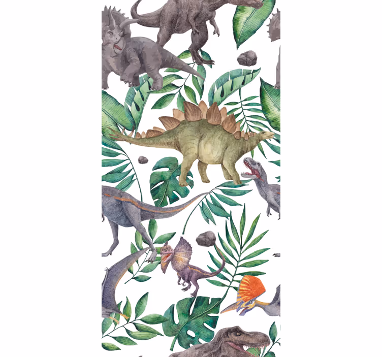 Tapete dinosaurier im jurassic aquarellmuster - TenStickers